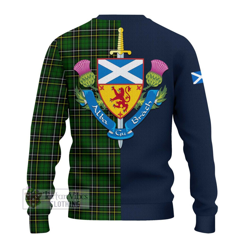 MacAlpine Modern Tartan Ugly Sweater Alba with Scottish Lion Royal Arm Half Style - Tartan Vibes Clothing