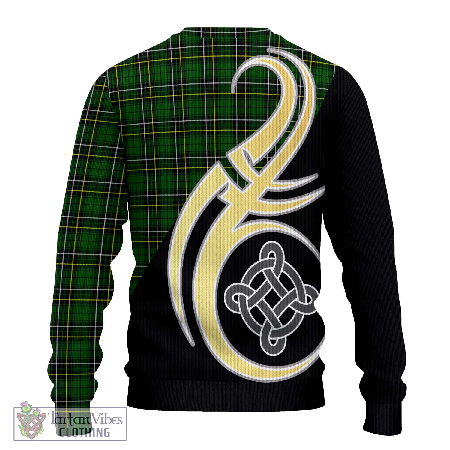 MacAlpine Modern Tartan Ugly Sweater with Family Crest and Celtic Symbol Style - Tartan Vibes Clothing