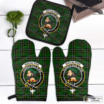 MacAlpine Modern Tartan Combo Oven Mitt & Pot-Holder with Family Crest Black - Tartan Vibes Clothing
