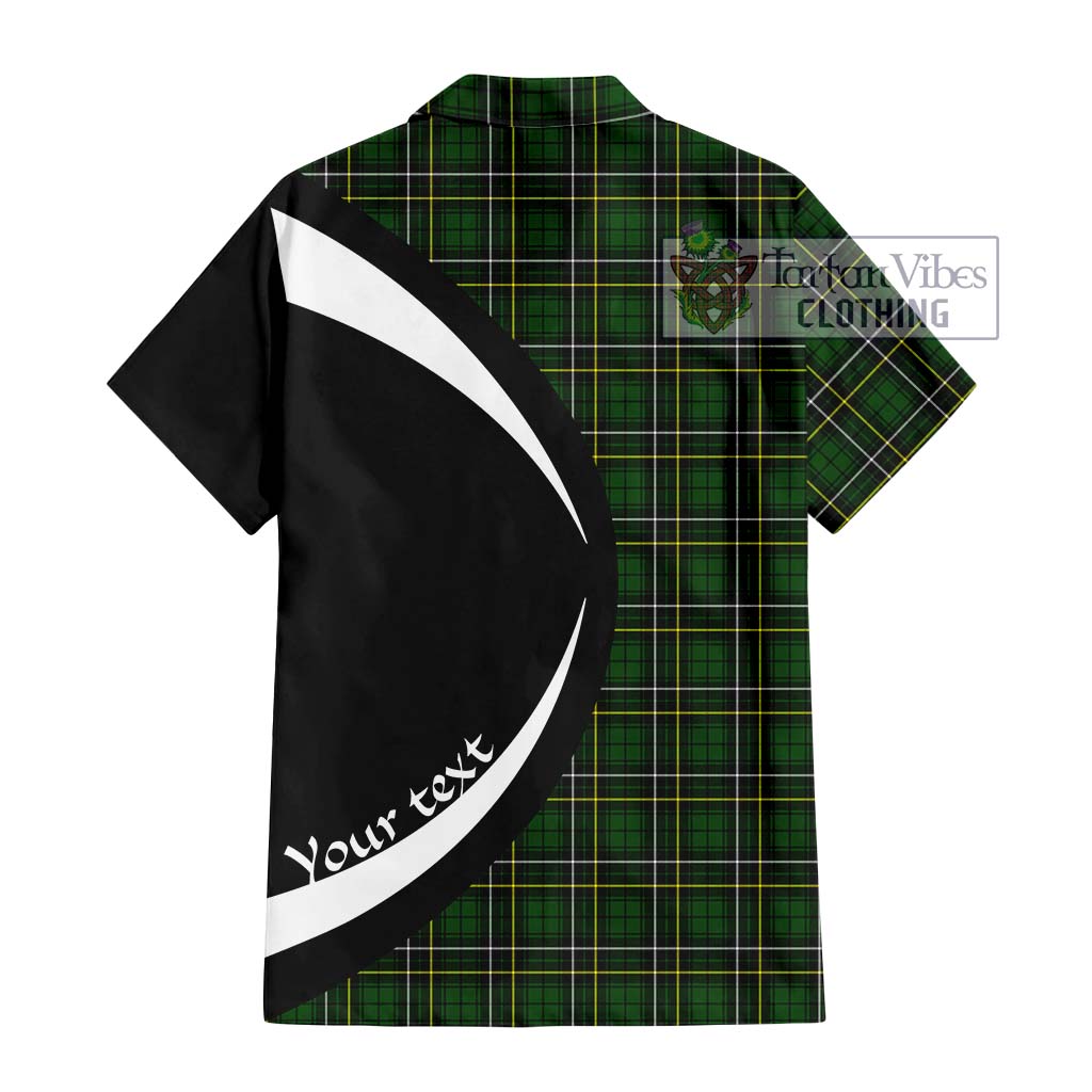 MacAlpine Modern Tartan Hawaiian Shirt with Family Crest Circle Style - Tartan Vibes Clothing