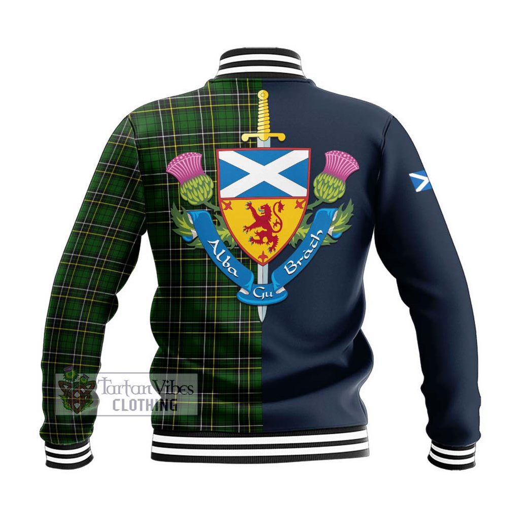 MacAlpine Modern Tartan Baseball Jacket Alba with Scottish Lion Royal Arm Half Style - Tartan Vibes Clothing