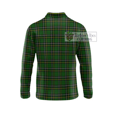 MacAlpine Modern Tartan Long Sleeve Polo Shirt with Family Crest DNA In Me Style - Tartan Vibes Clothing
