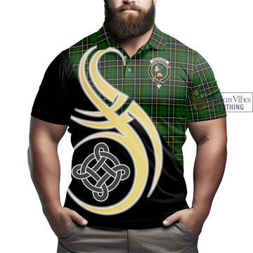MacAlpine Modern Tartan Polo Shirt with Family Crest and Celtic Symbol Style - Tartan Vibes Clothing