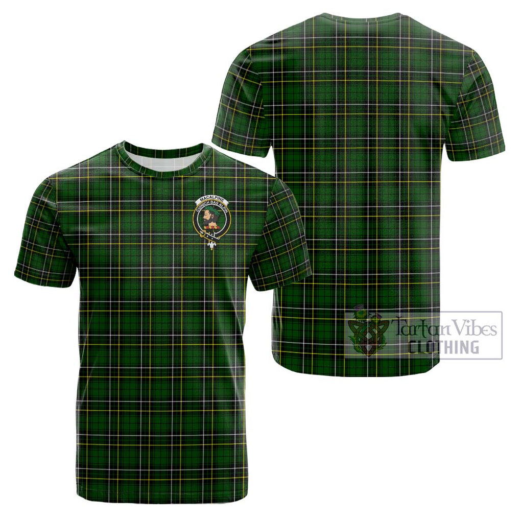 MacAlpine Modern Tartan Cotton T-Shirt with Family Crest - Tartan Vibes Clothing