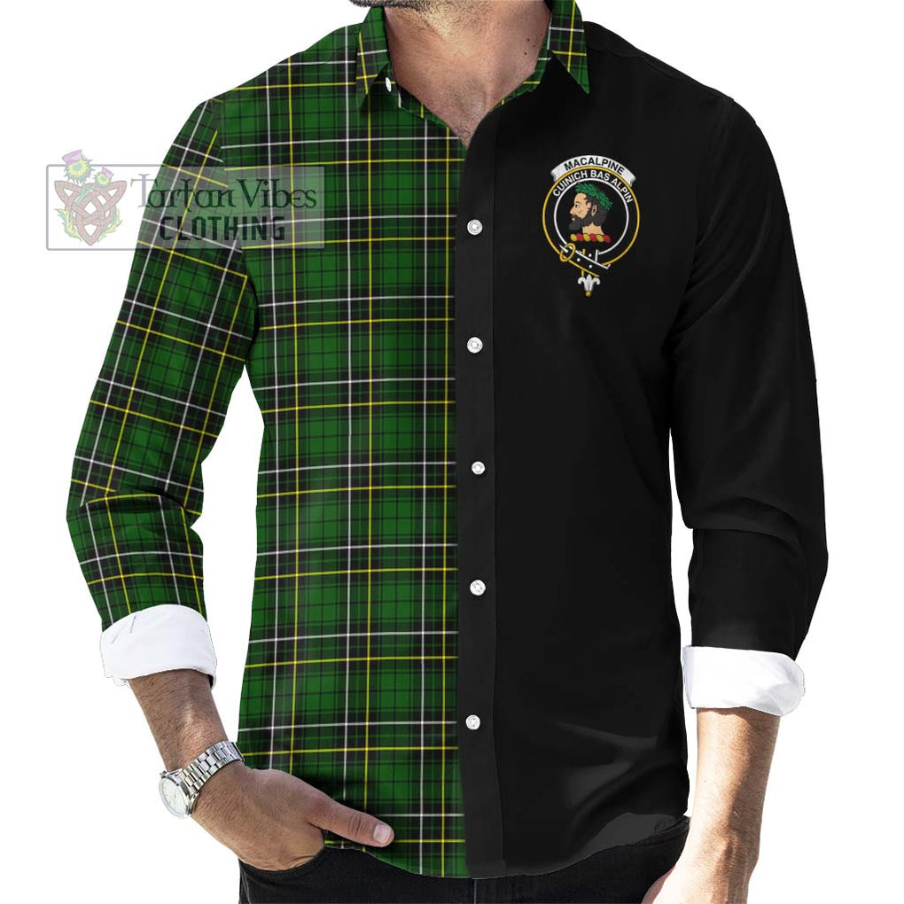 MacAlpine Modern Tartan Long Sleeve Button Shirt with Family Crest and Half Of Me Style - Tartanvibesclothing Shop