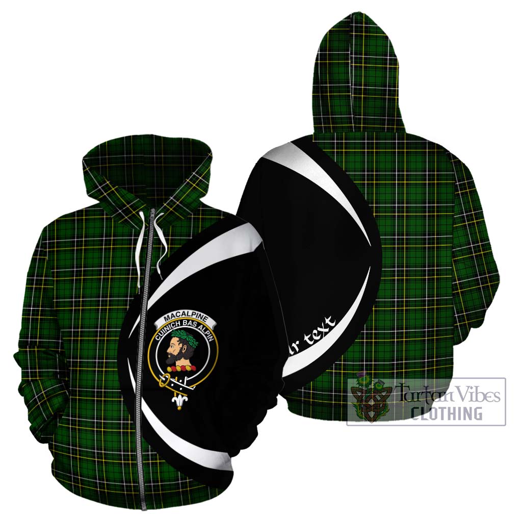 MacAlpine Modern Tartan Hoodie with Family Crest Circle Style - Tartan Vibes Clothing