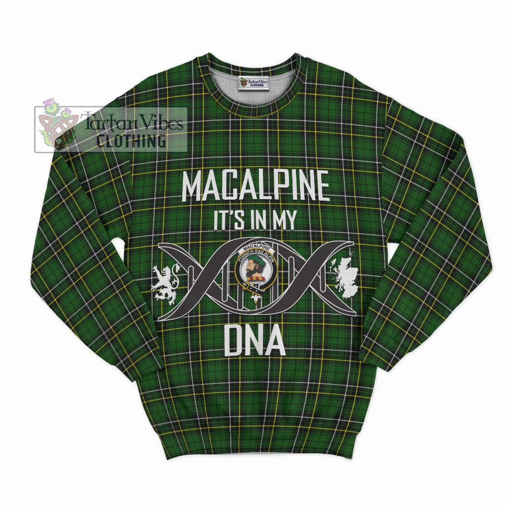 MacAlpine Modern Tartan Sweatshirt with Family Crest DNA In Me Style - Tartan Vibes Clothing
