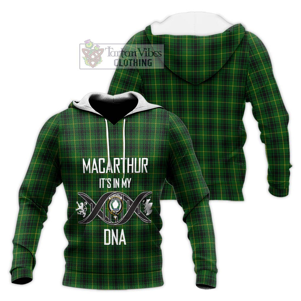 MacArthur (McArthur) Tartan Knitted Hoodie with Family Crest DNA In Me Style Unisex Knitted Pullover Hoodie - Tartanvibesclothing Shop