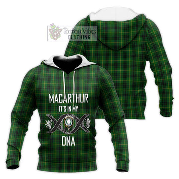 MacArthur (McArthur) Tartan Knitted Hoodie with Family Crest DNA In Me Style Unisex Knitted Pullover Hoodie - Tartanvibesclothing Shop