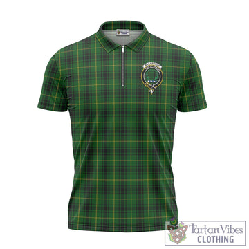 MacArthur (McArthur) Tartan Zipper Polo Shirt with Family Crest