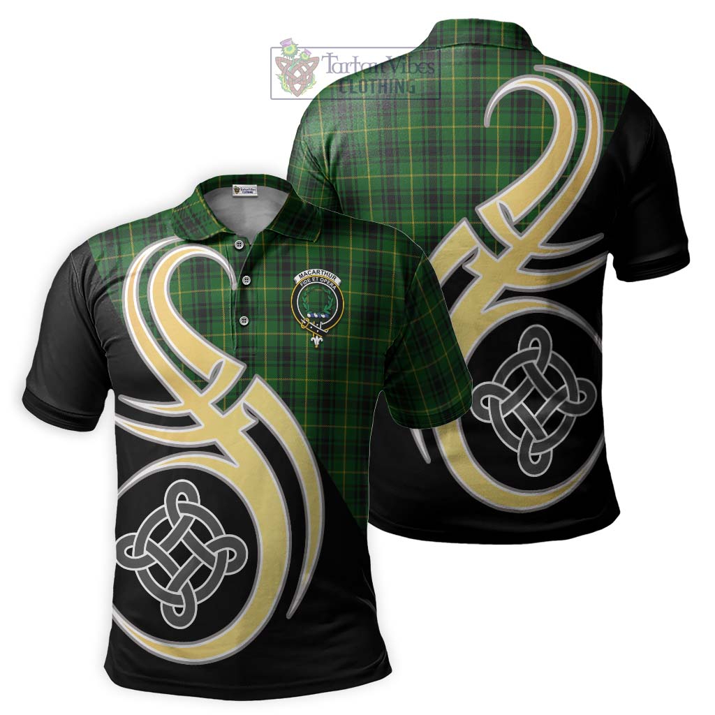 MacArthur (McArthur) Tartan Polo Shirt with Family Crest and Celtic Symbol Style Kid - Tartan Vibes Clothing