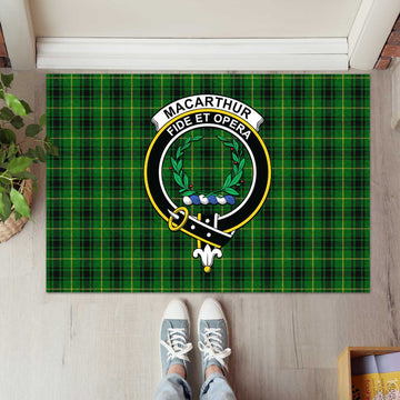 MacArthur (McArthur) Tartan Rubber Doormat with Family Crest