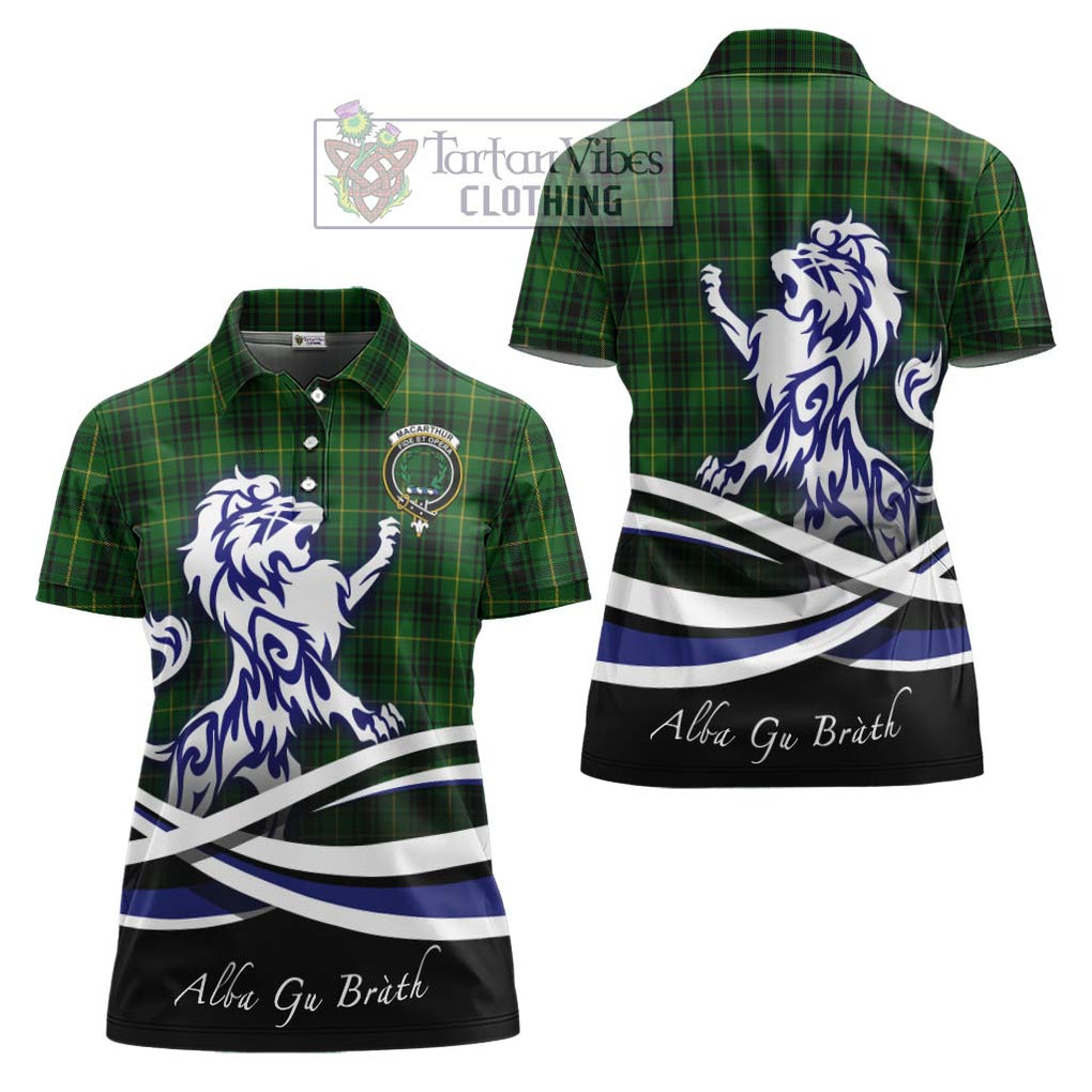 MacArthur (McArthur) Tartan Women's Polo Shirt with Alba Gu Brath Regal Lion Emblem Women - Tartanvibesclothing Shop