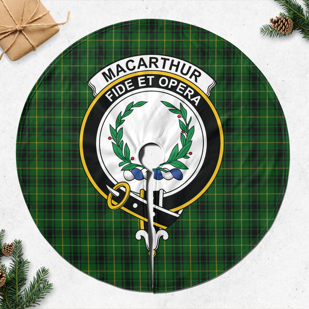 MacArthur Tartan Christmas Tree Skirt with Family Crest - Tartanvibesclothing