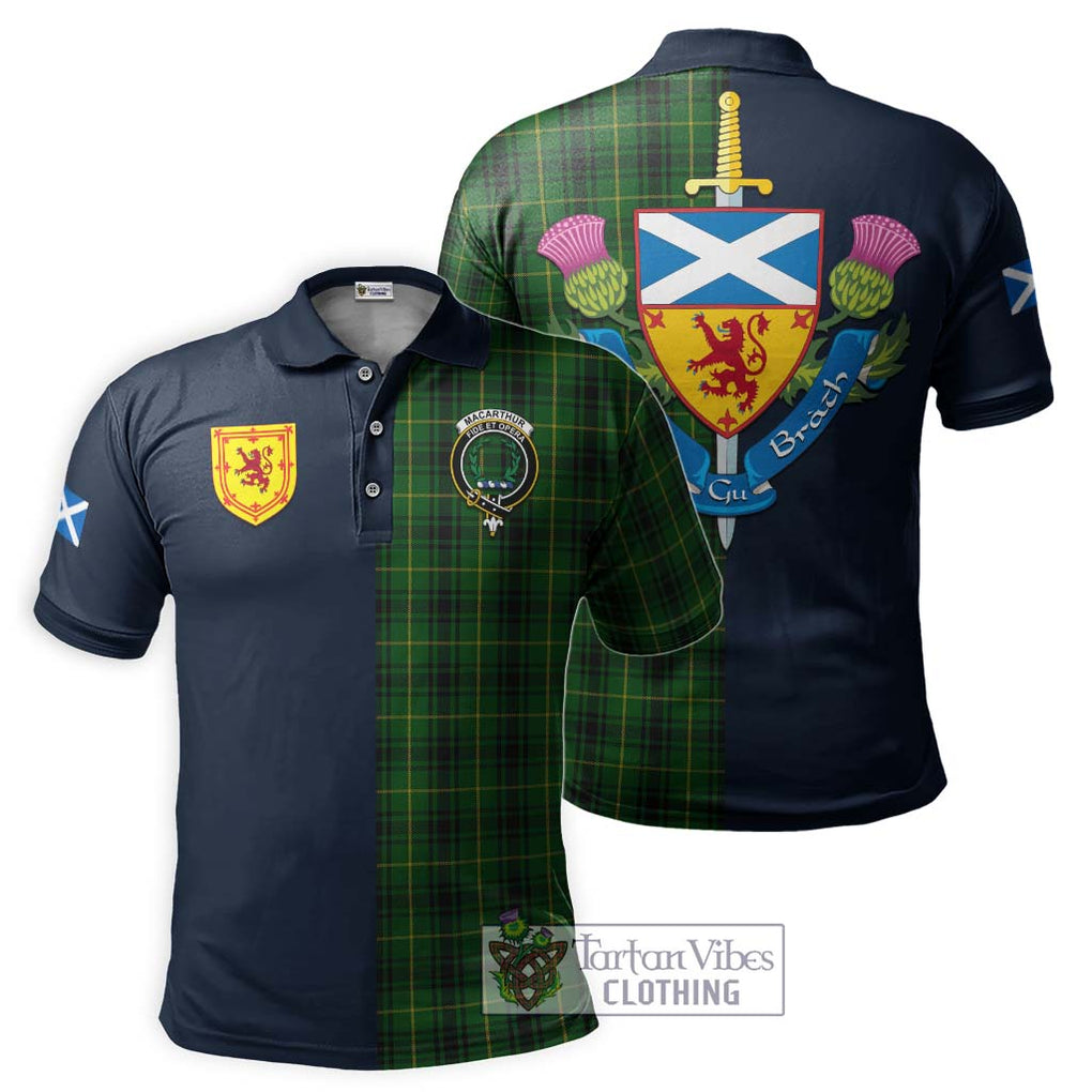 Tartan Vibes Clothing MacArthur Tartan Polo Shirt with Scottish Lion Royal Arm Half Style