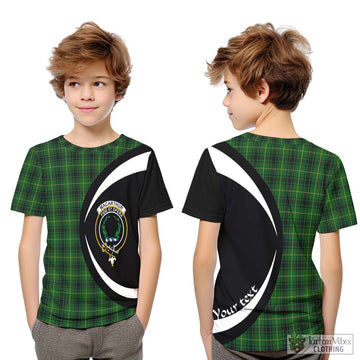 MacArthur (McArthur) Tartan Kid T-Shirt with Family Crest Circle Style Youth XL Size14 - Tartan Vibes Clothing