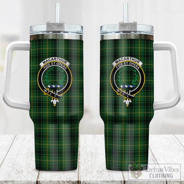 Tartan Vibes Clothing MacArthur Tartan and Family Crest Tumbler with Handle
