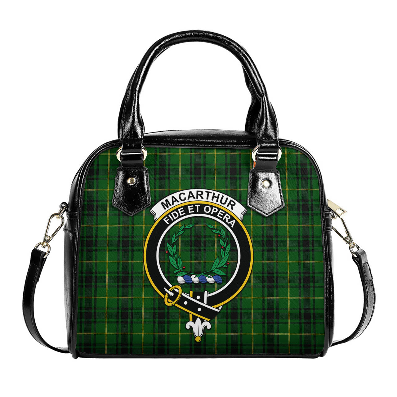 MacArthur Tartan Shoulder Handbags with Family Crest One Size 6*25*22 cm - Tartanvibesclothing