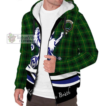 MacArthur (McArthur) Tartan Sherpa Hoodie with Alba Gu Brath Regal Lion Emblem