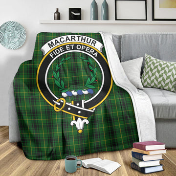 MacArthur (McArthur) Tartan Blanket with Family Crest