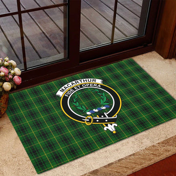MacArthur (McArthur) Tartan Rubber Doormat with Family Crest