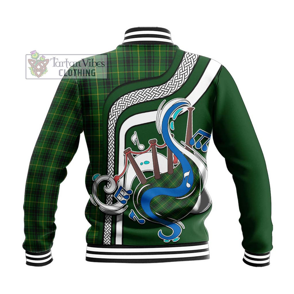 Tartan Vibes Clothing MacArthur Tartan Baseball Jacket with Epic Bagpipe Style