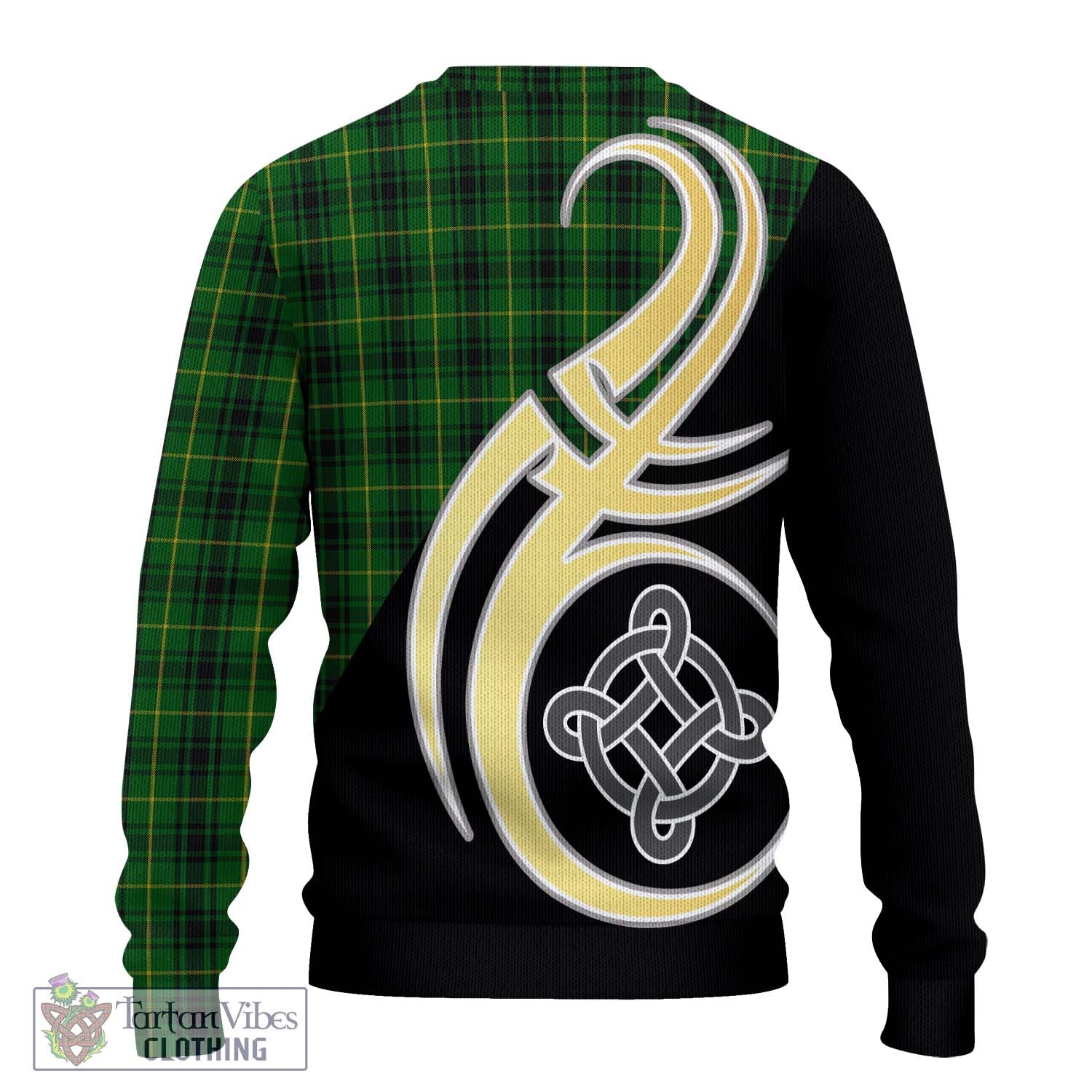 MacArthur (McArthur) Tartan Knitted Sweater with Family Crest and Celtic Symbol Style - Tartan Vibes Clothing