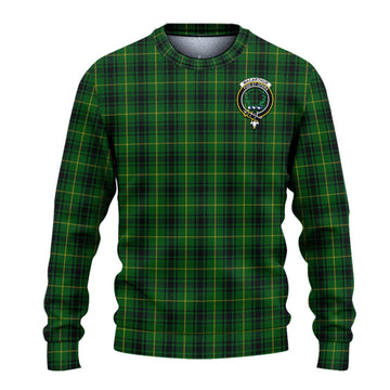 MacArthur Tartan Knitted Sweater with Family Crest - Tartanvibesclothing