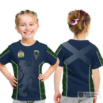 MacArthur (McArthur) Tartan Kid T-Shirt with Family Crest and Lion Rampant Vibes Sport Style - Tartan Vibes Clothing