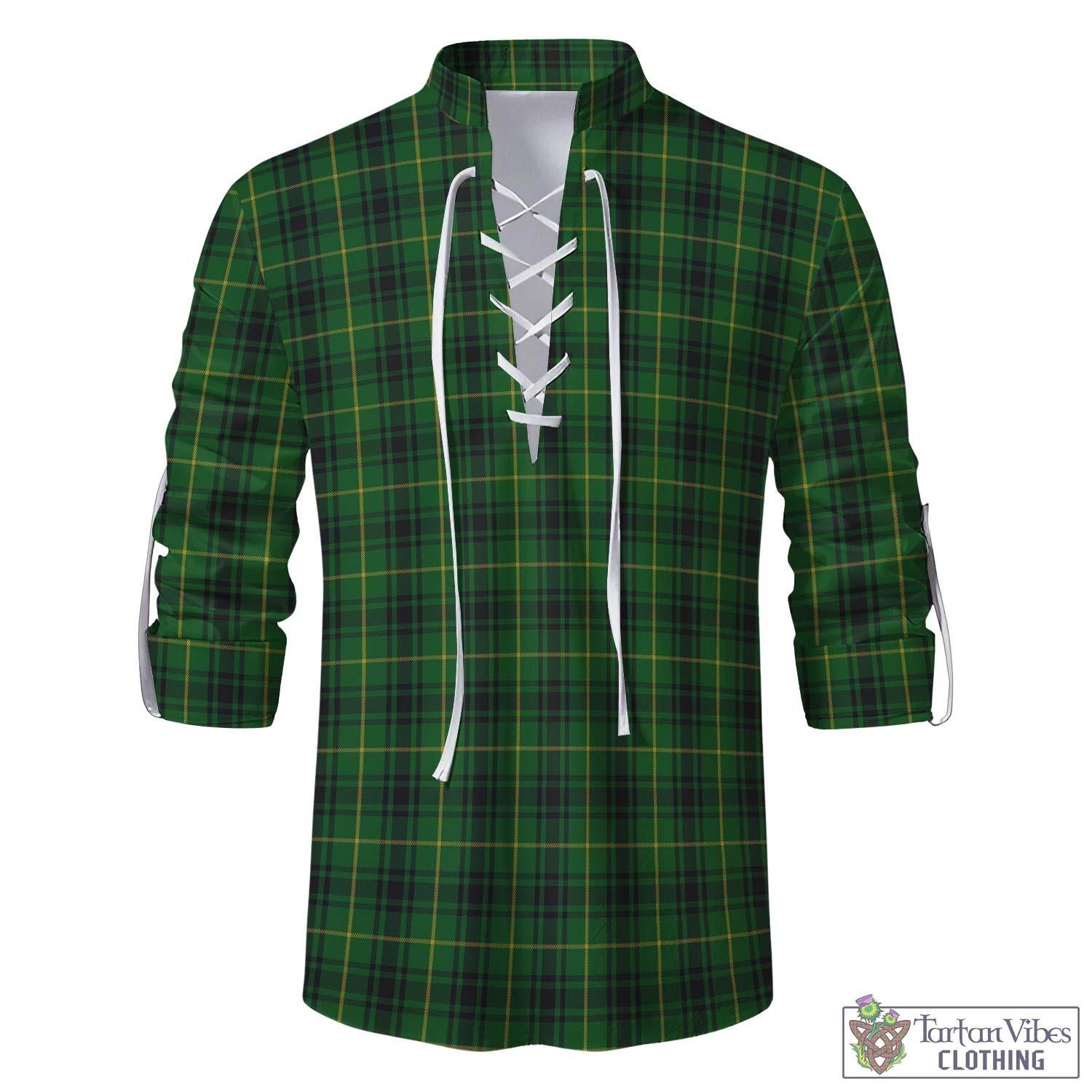 Tartan Vibes Clothing MacArthur Tartan Men's Scottish Traditional Jacobite Ghillie Kilt Shirt