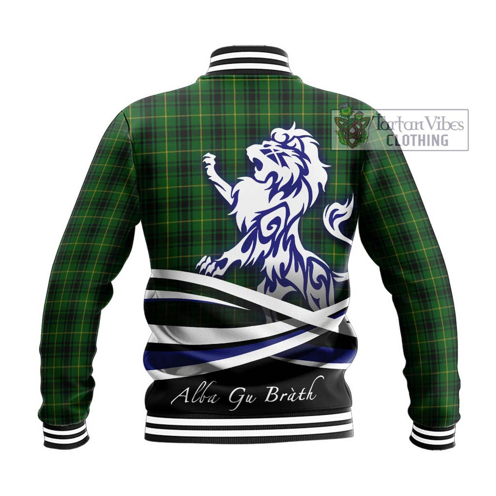 MacArthur (McArthur) Tartan Baseball Jacket with Alba Gu Brath Regal Lion Emblem - Tartanvibesclothing Shop