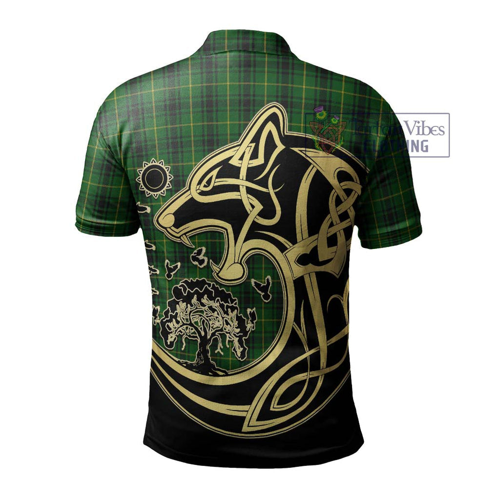 MacArthur (McArthur) Tartan Polo Shirt with Family Crest Celtic Wolf Style - Tartanvibesclothing Shop