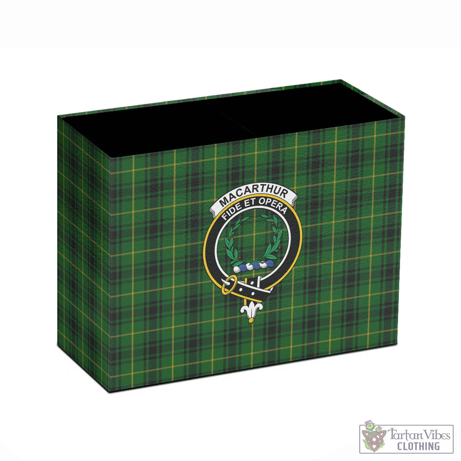 Tartan Vibes Clothing MacArthur Tartan Pen Holder with Family Crest