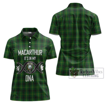 MacArthur (McArthur) Tartan Women's Polo Shirt with Family Crest DNA In Me Style - Tartanvibesclothing Shop