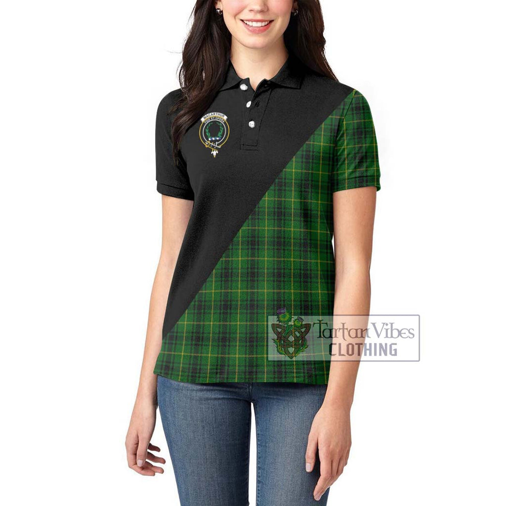 MacArthur (McArthur) Tartan Women's Polo Shirt with Family Crest and Military Logo Style - Tartanvibesclothing Shop