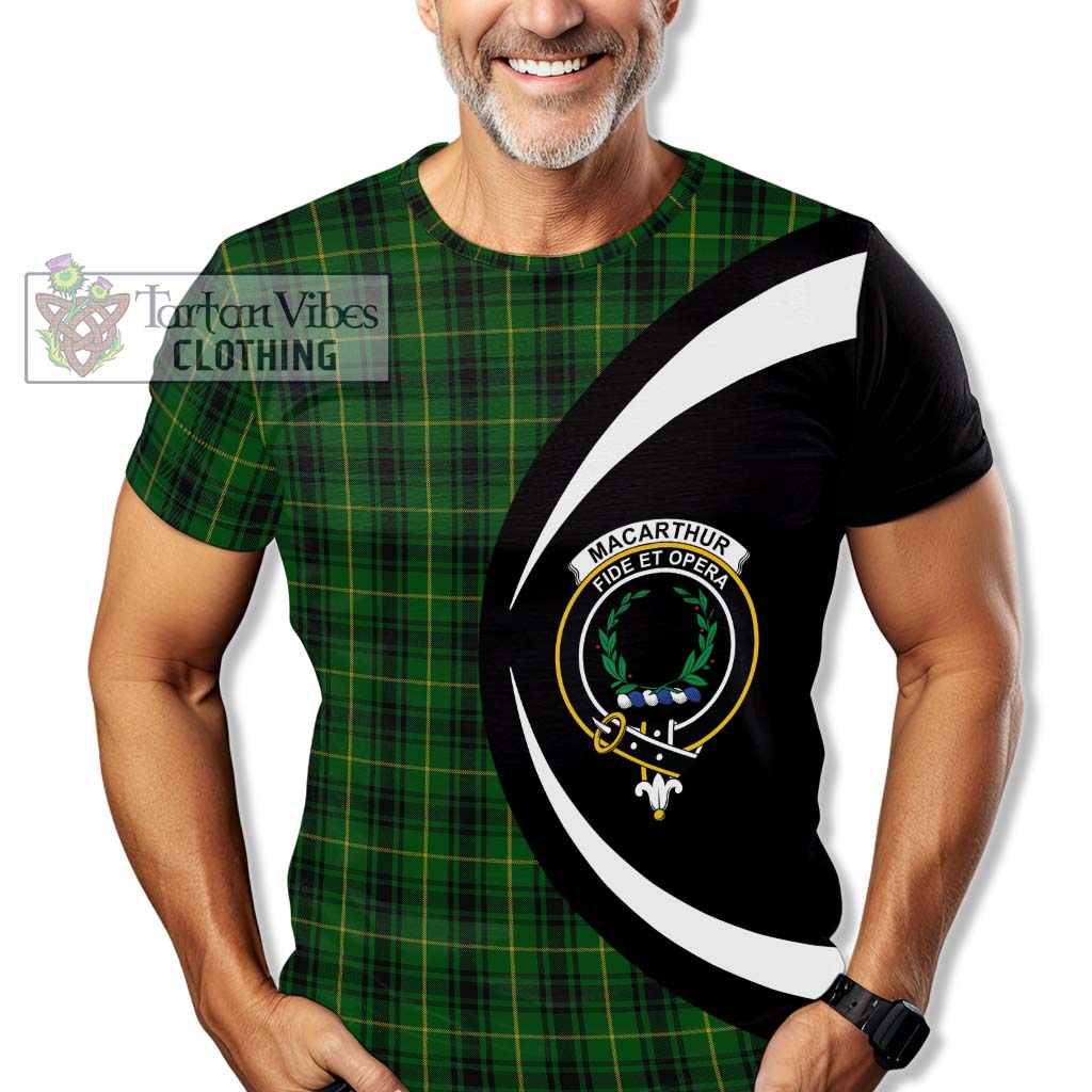Tartan Vibes Clothing MacArthur Tartan T-Shirt with Family Crest Circle Style