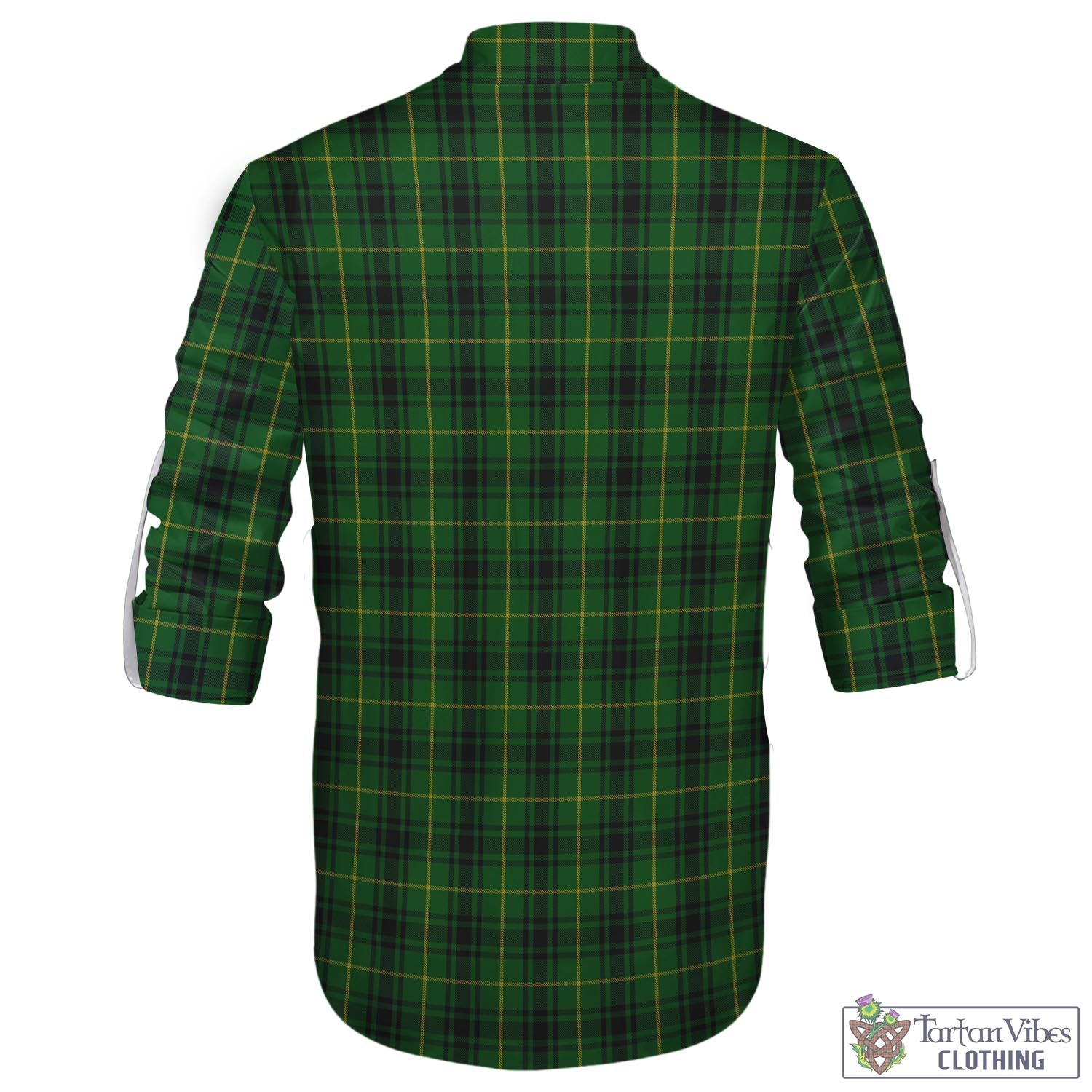 Tartan Vibes Clothing MacArthur Tartan Men's Scottish Traditional Jacobite Ghillie Kilt Shirt with Family Crest
