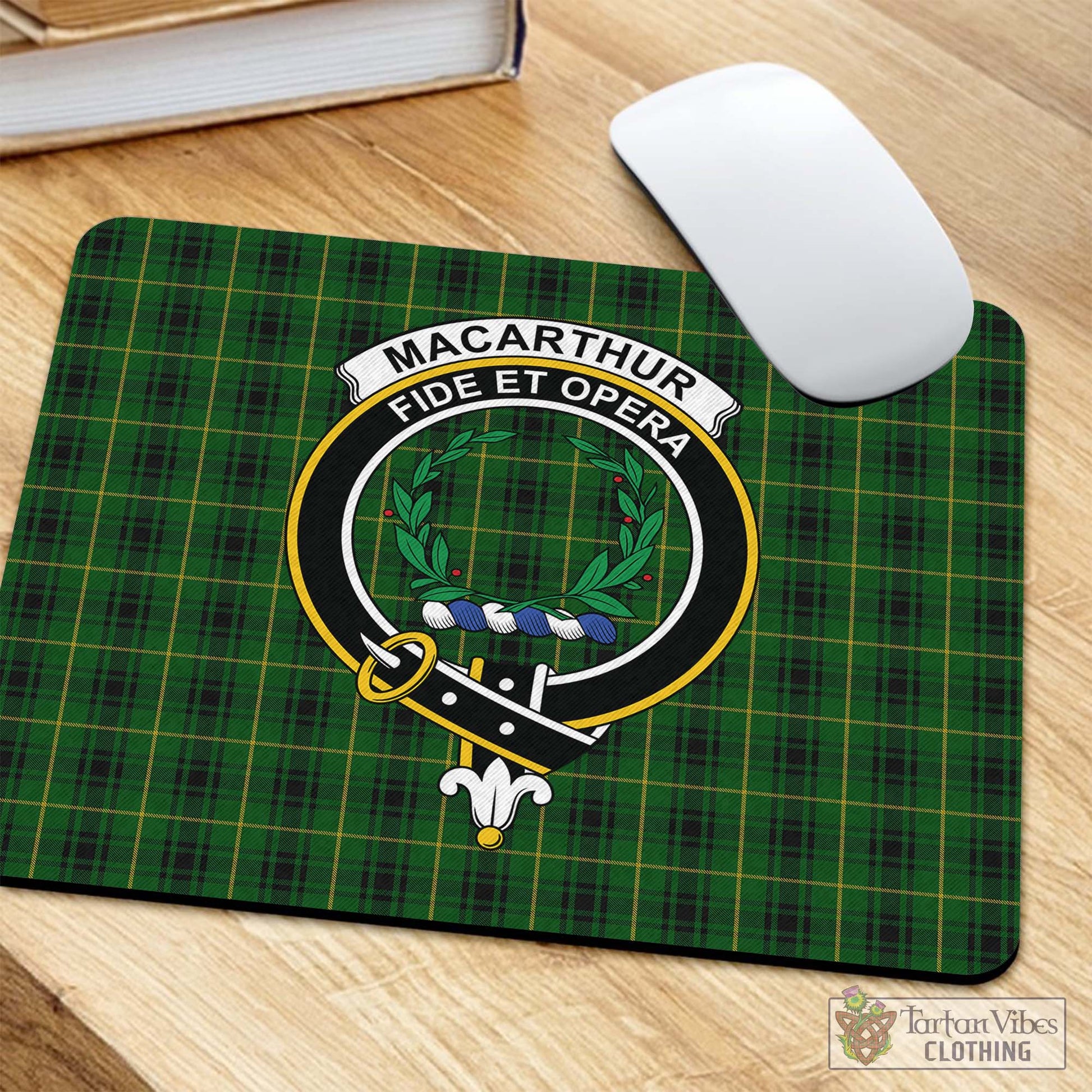 Tartan Vibes Clothing MacArthur Tartan Mouse Pad with Family Crest