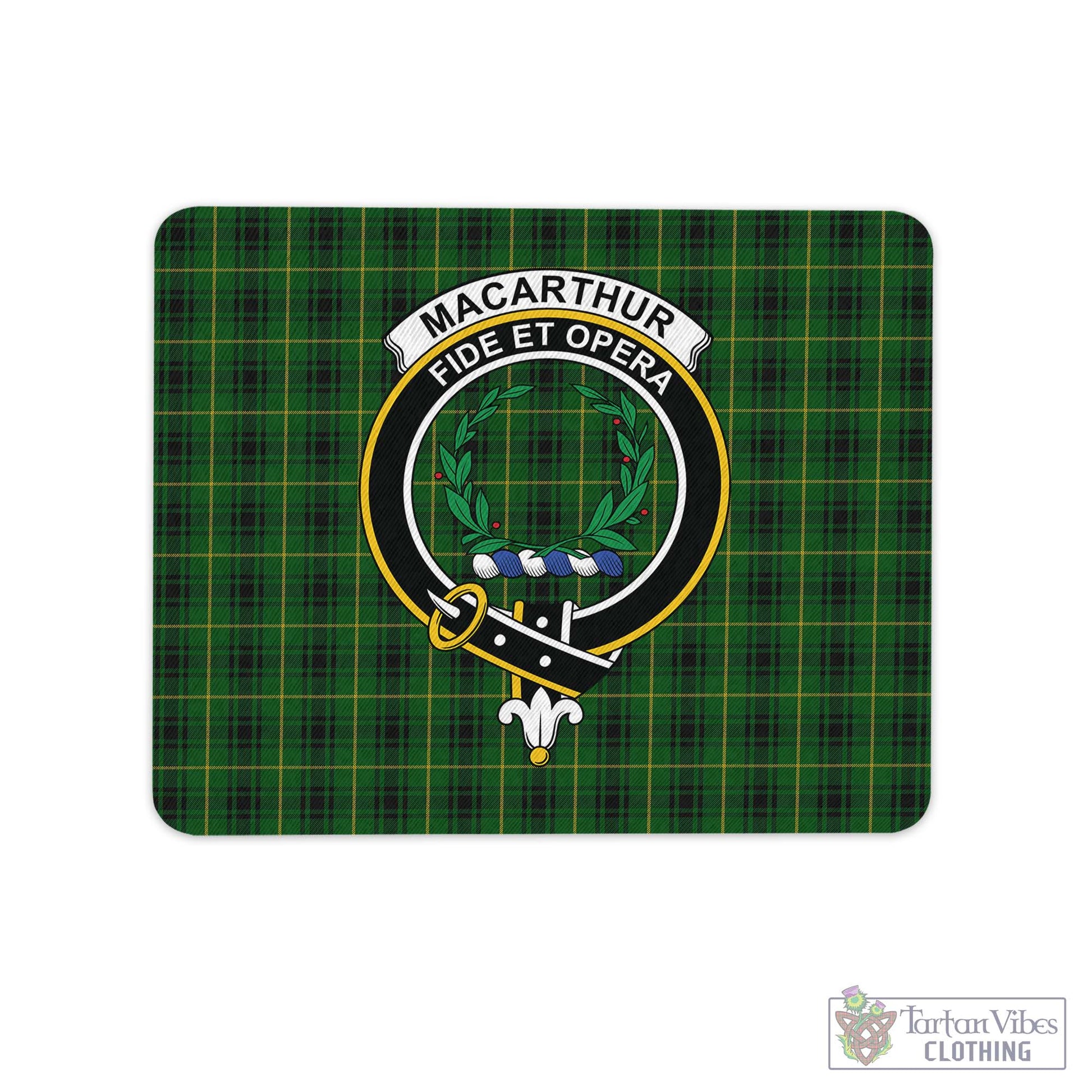 Tartan Vibes Clothing MacArthur Tartan Mouse Pad with Family Crest
