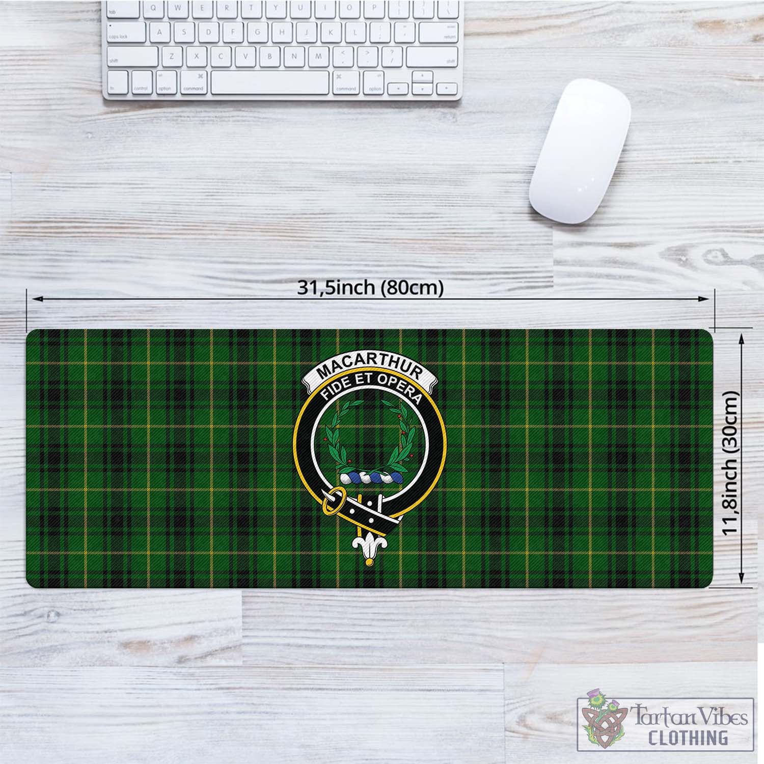 Tartan Vibes Clothing MacArthur Tartan Mouse Pad with Family Crest