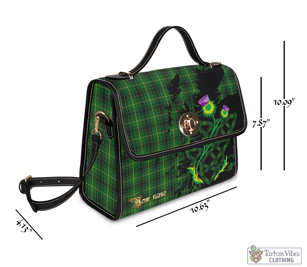 Tartan Vibes Clothing MacArthur Tartan Waterproof Canvas Bag with Scotland Map and Thistle Celtic Accents