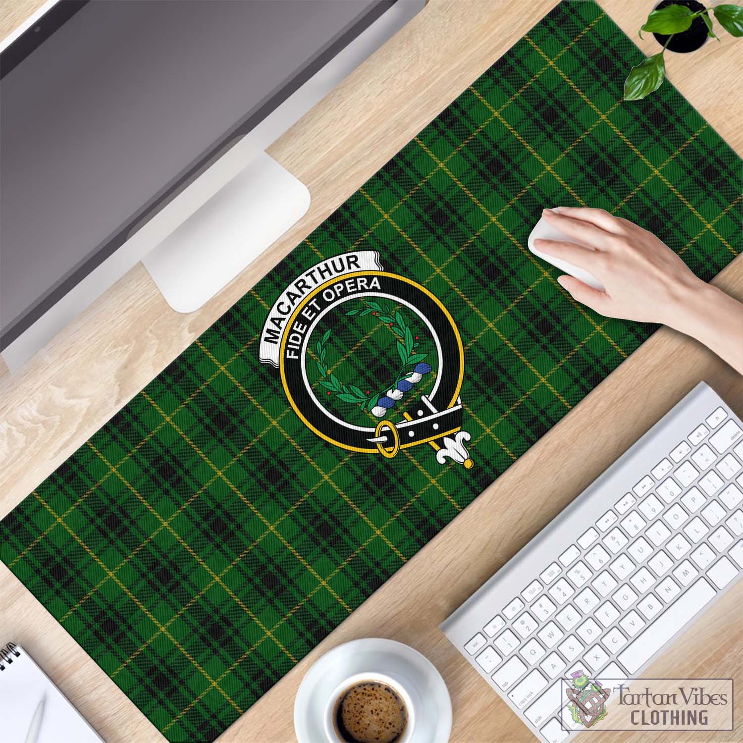 Tartan Vibes Clothing MacArthur Tartan Mouse Pad with Family Crest