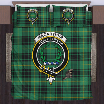 MacArthur Ancient Tartan Bedding Set with Family Crest