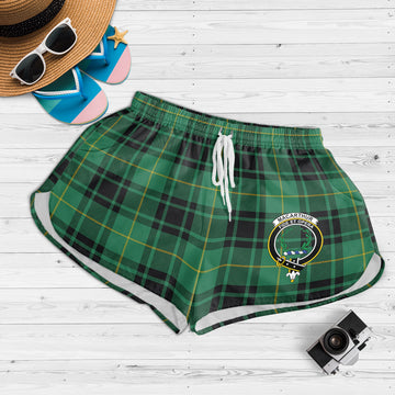 MacArthur Ancient Tartan Womens Shorts with Family Crest