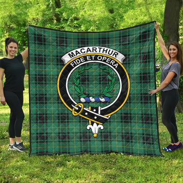 MacArthur Ancient Tartan Quilt with Family Crest