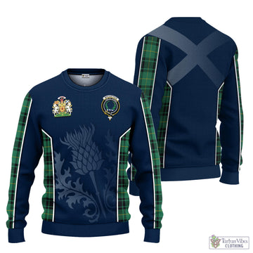 MacArthur Ancient Tartan Knitted Sweatshirt with Family Crest and Scottish Thistle Vibes Sport Style