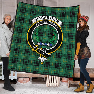 MacArthur Ancient Tartan Quilt with Family Crest