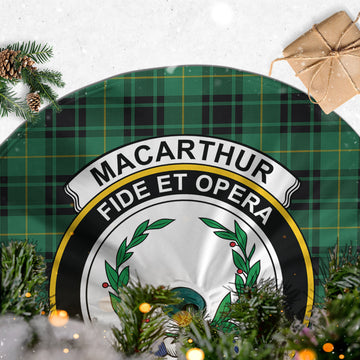MacArthur Ancient Tartan Christmas Tree Skirt with Family Crest