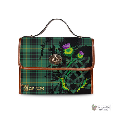 MacArthur Ancient Tartan Waterproof Canvas Bag with Scotland Map and Thistle Celtic Accents