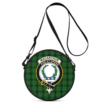 MacArthur Highland Tartan Round Satchel Bags with Family Crest
